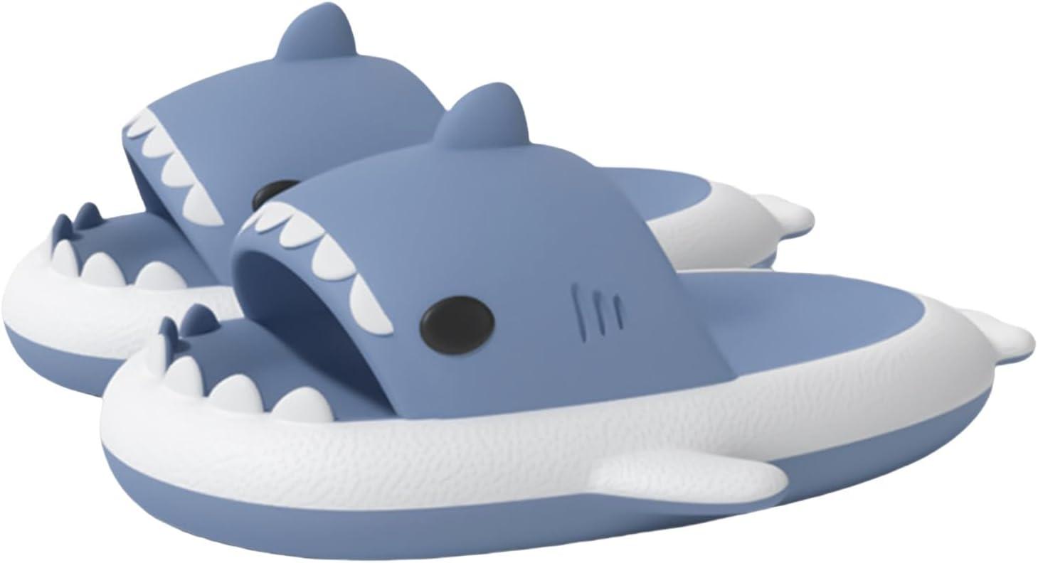 

Оригинальные шлепанцы с акулой, новые милые шлепанцы с радужной акулой для взрослых, шлепанцы с акулой с звездным градиентом, унисекс Generic, белый