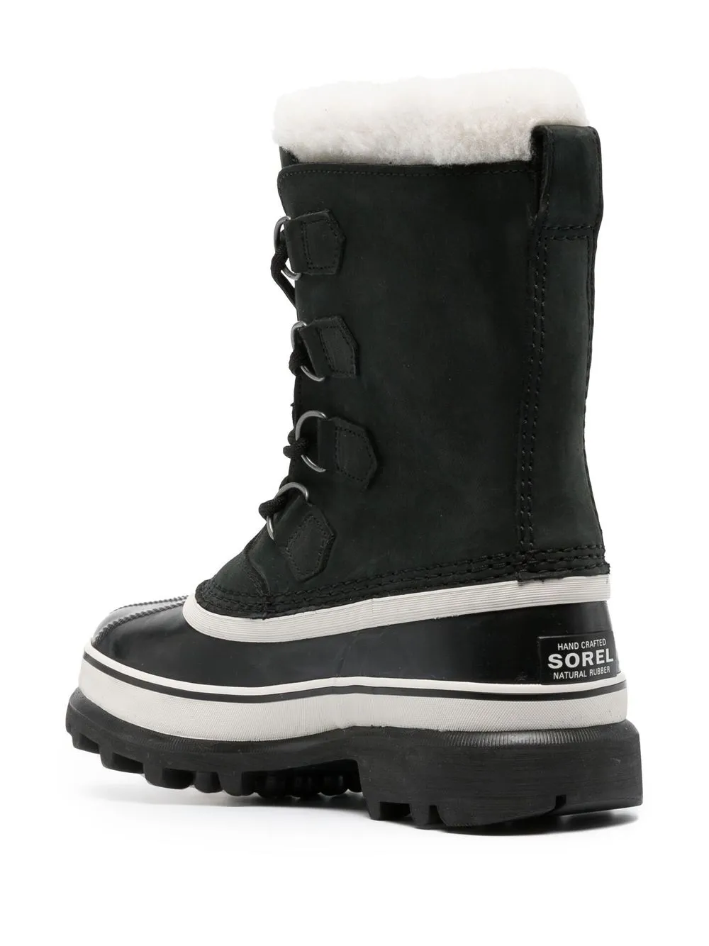 Зимние ботинки женские SOREL Caribou на шнуровке из кожи, черный — фото 3