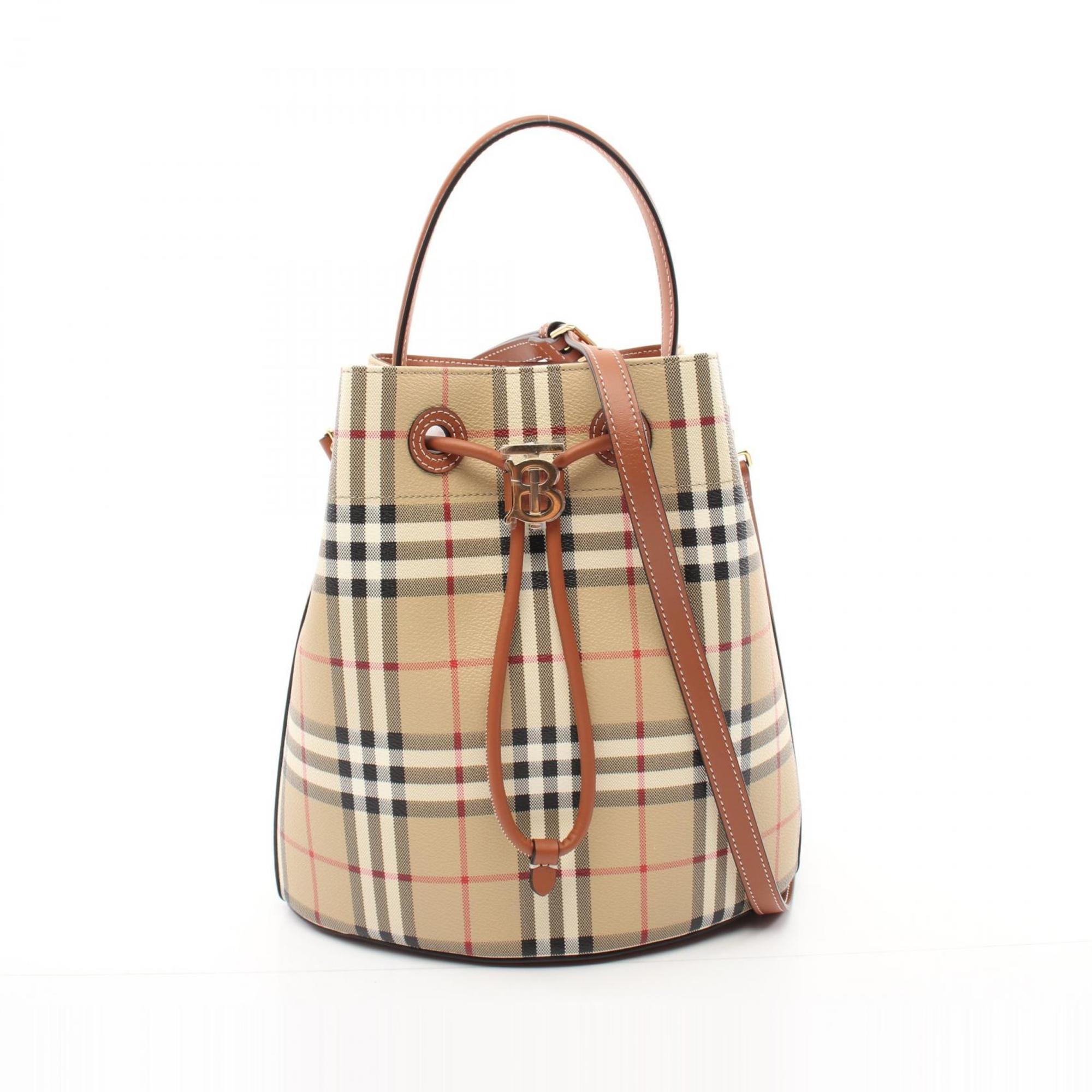 

Сумка Burberry из кожи с покрытием из холста, цвет beige, multi-color