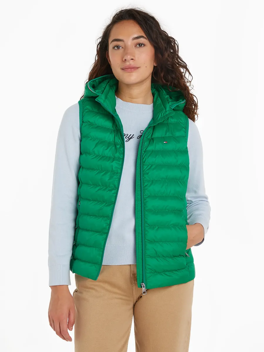 

Стеганый жилет Tommy Hilfiger "LW PADDED GLOBAL STRIPE VEST" (серия Global TH WOMEN), на резинке, зеленый