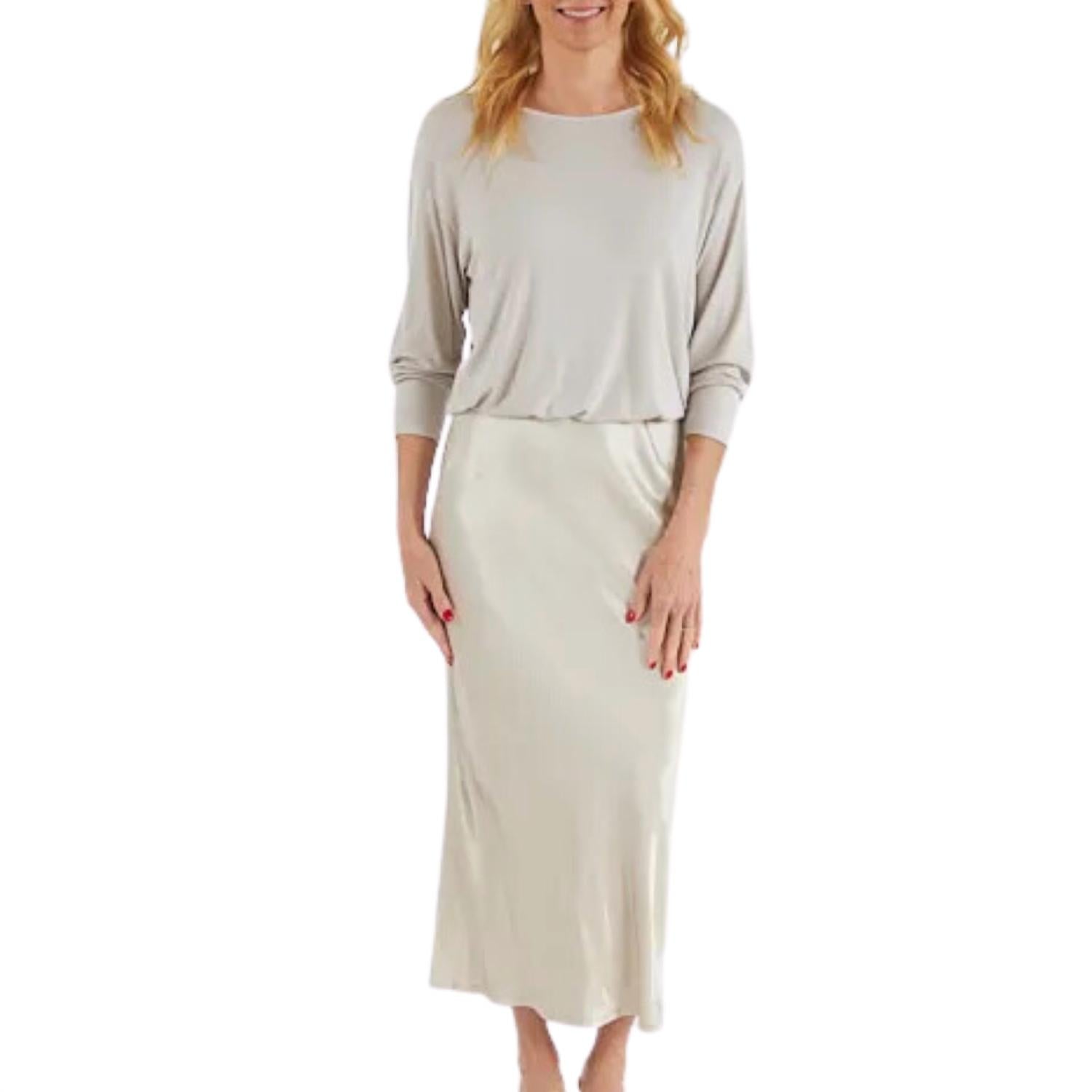 

Надя 2 в 1 атласное платье в цементном цвете Michael Stars, Cement