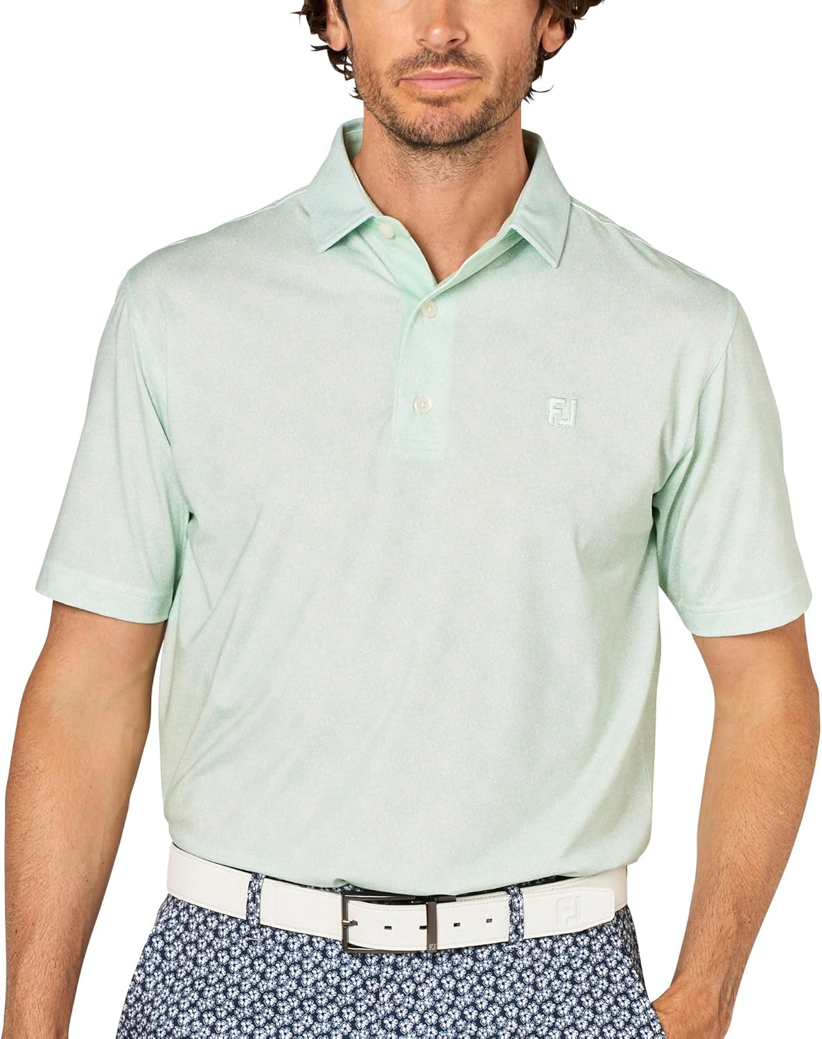 

Футболка для гольфа с коротким рукавом FootJoy Spray Mist Print, фисташковый