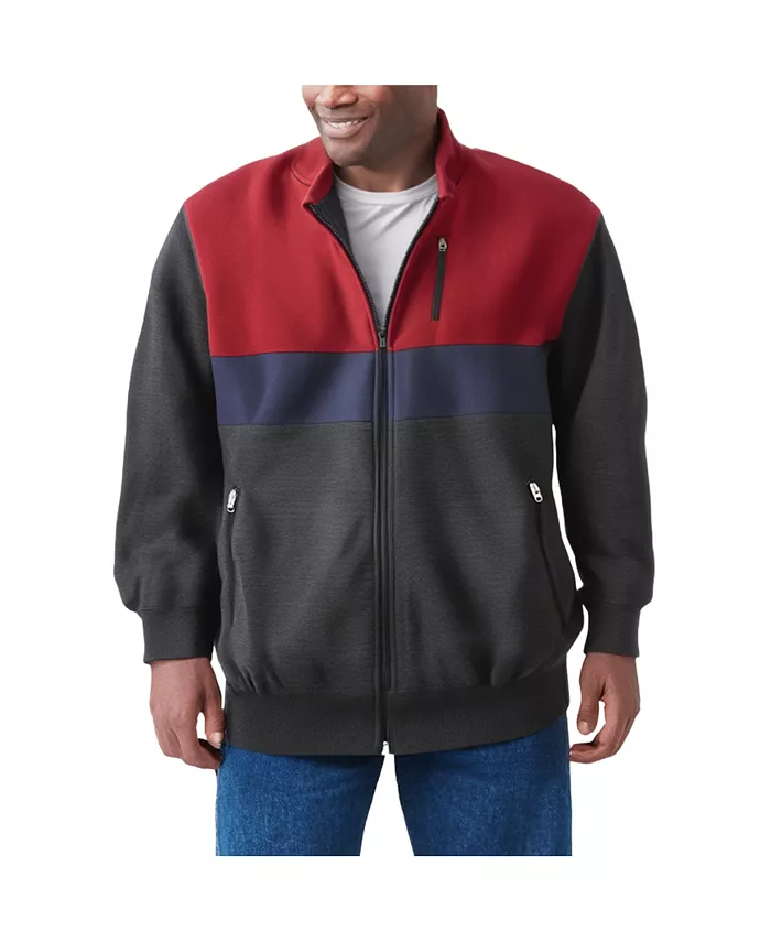 

Большая и высокая куртка-флис с молнией на всю длину Kingsize, серый