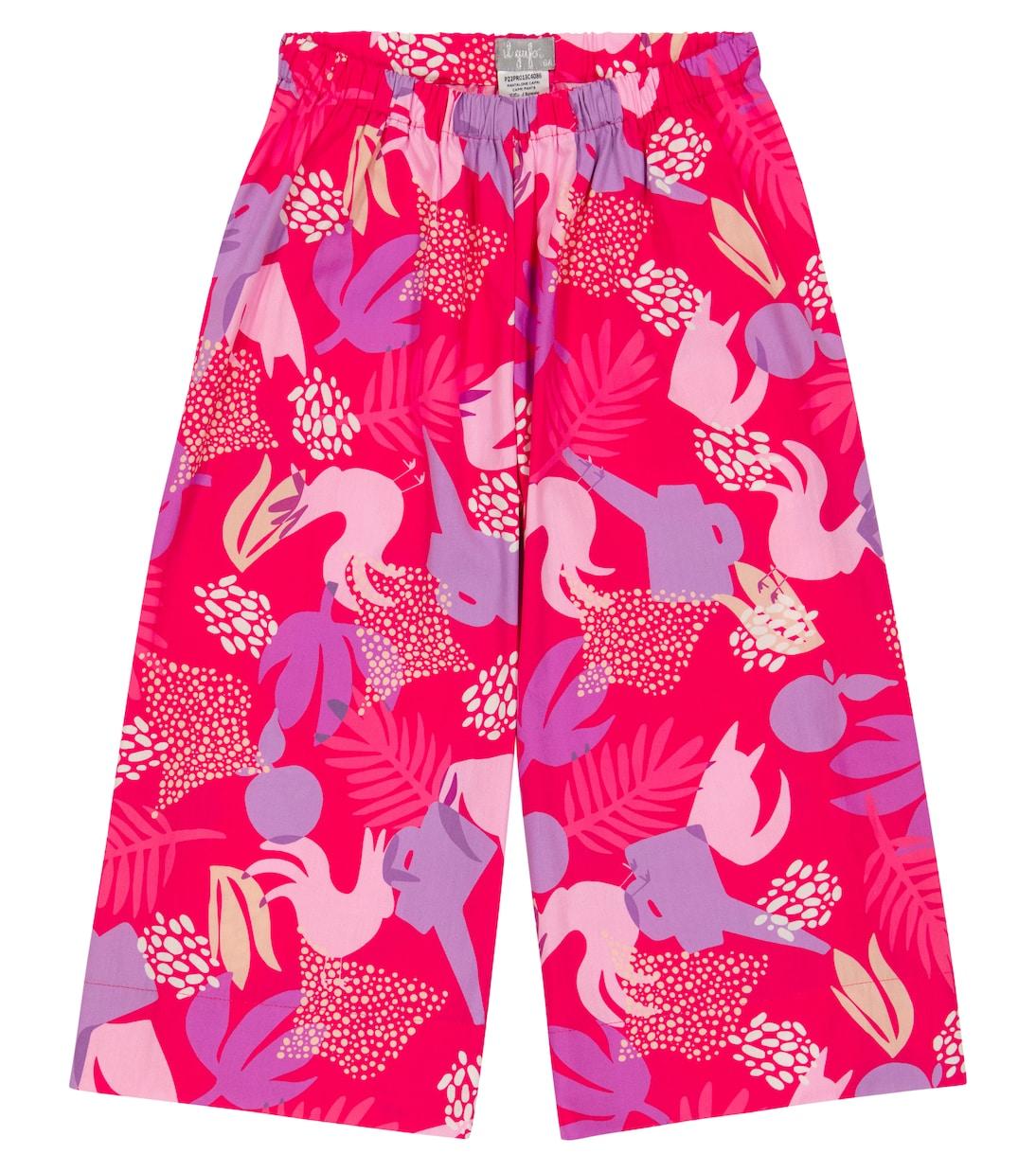 

Широкие хлопковые брюки с принтом Il Gufo, Carmine Red