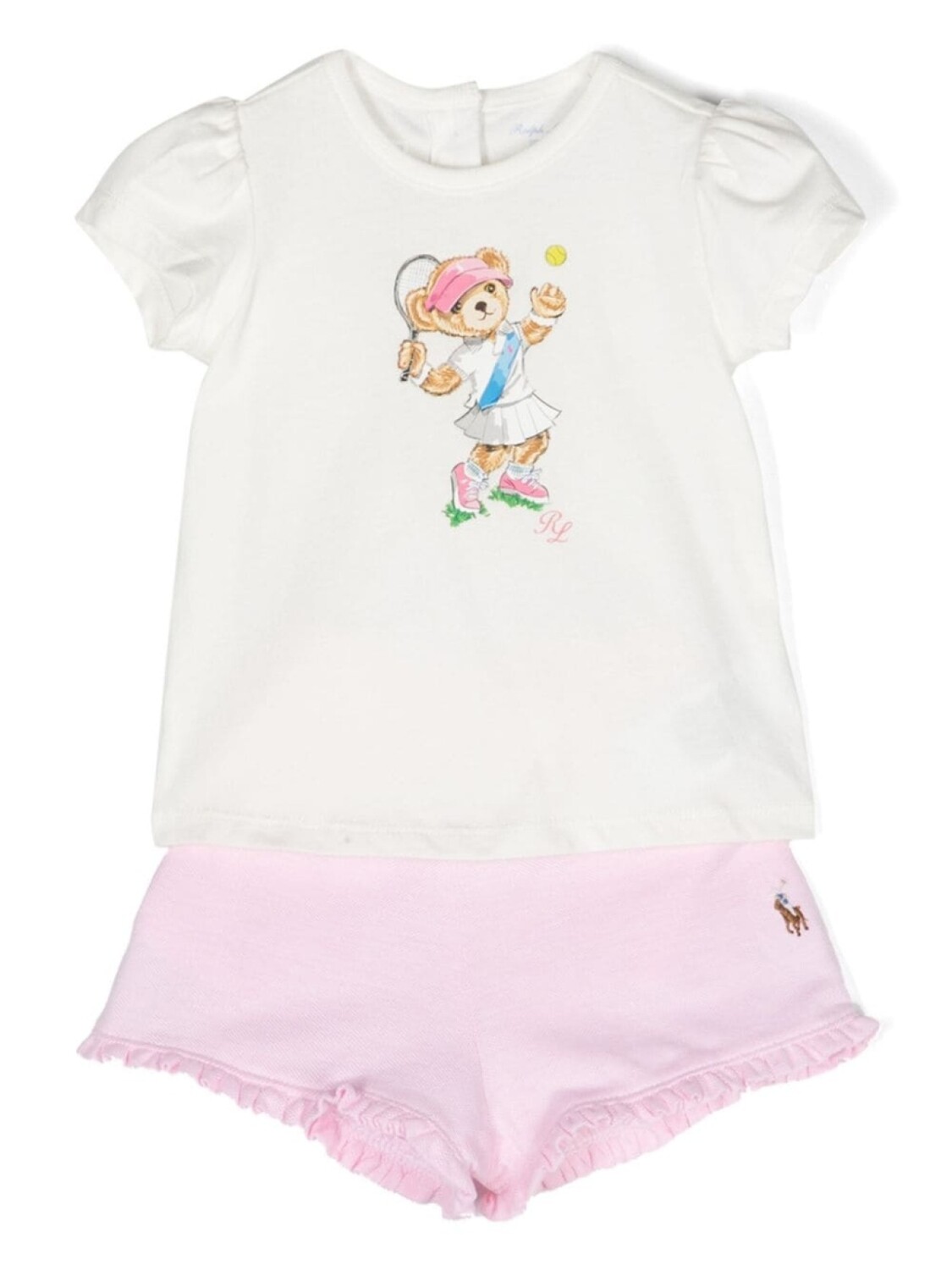 

Ralph Lauren комплект из футболки и шортов с принтом Polo Bear, белый