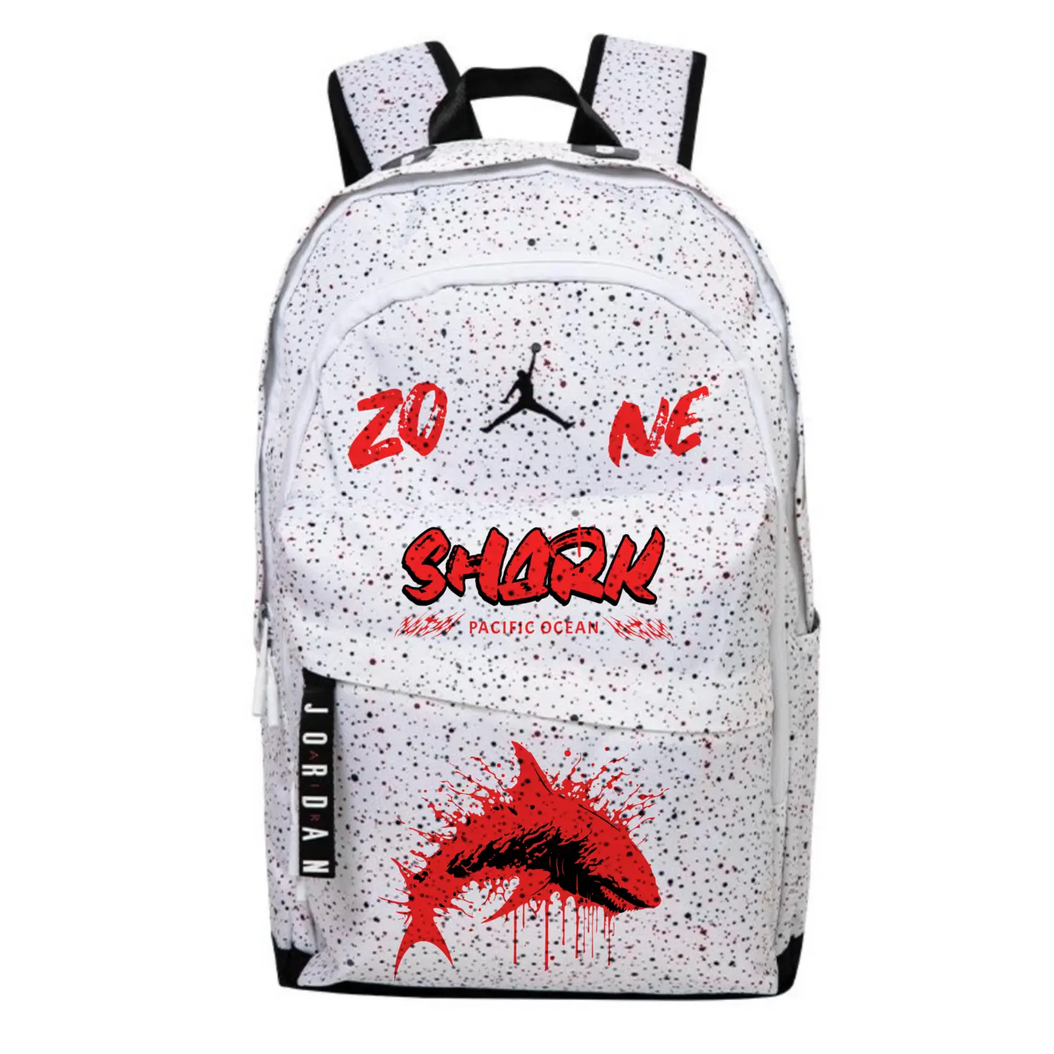 

Jordan Большой унисекс рюкзак из полиэстера белого цвета, Shark Red