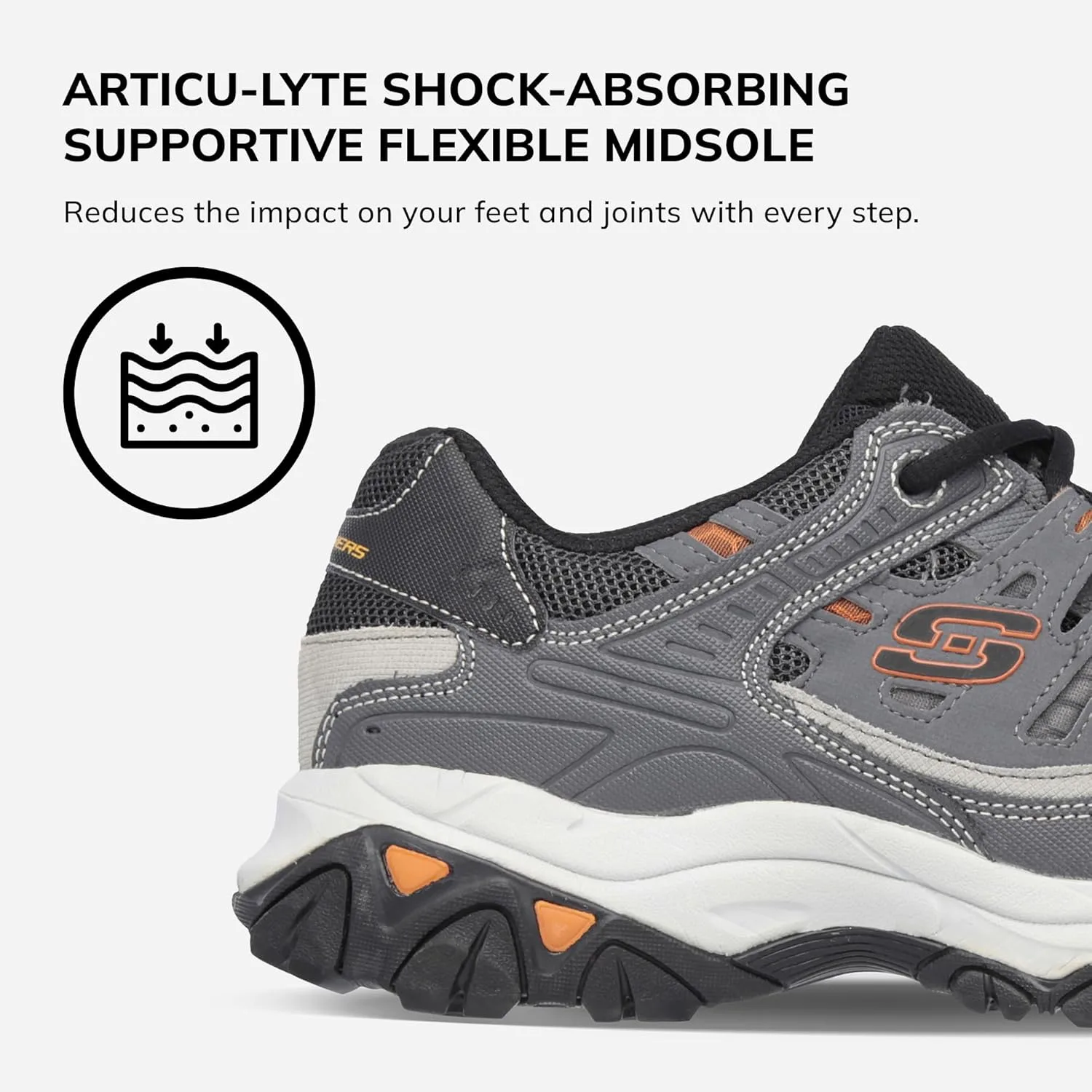 Мужские кроссовки Skechers Sport Afterburn Memory Foam Lace, угольный — фото 4