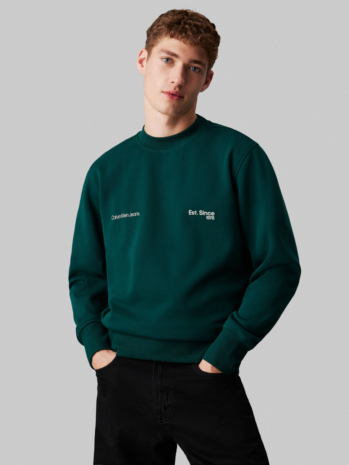 

Толстовка CALVIN KLEIN JEANS 1978 Regular Fit, цвет verde bottiglia