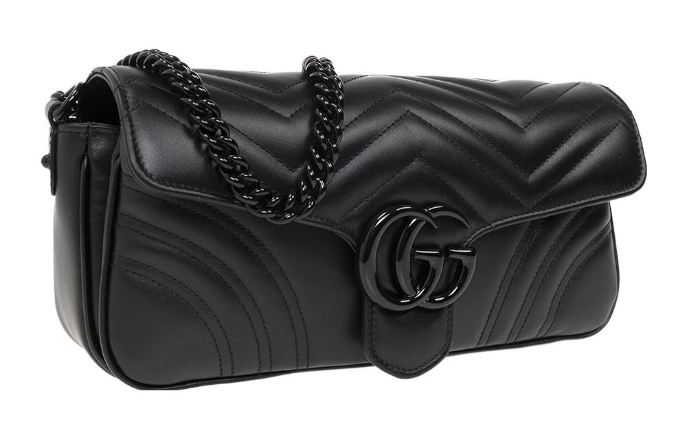 Женская сумка через плечо GUCCI Marmont из черной кожи — фото 2