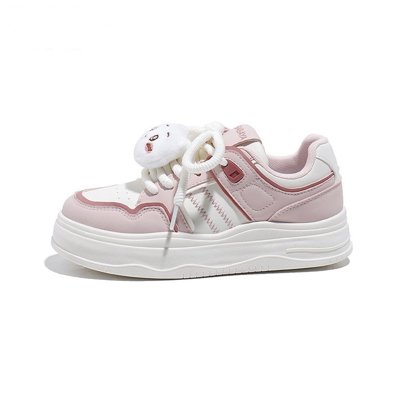 

Babaya Абразионностойкие облегченные амортизирующие увеличивающие рост низкие детские повседневные кроссовки pink white