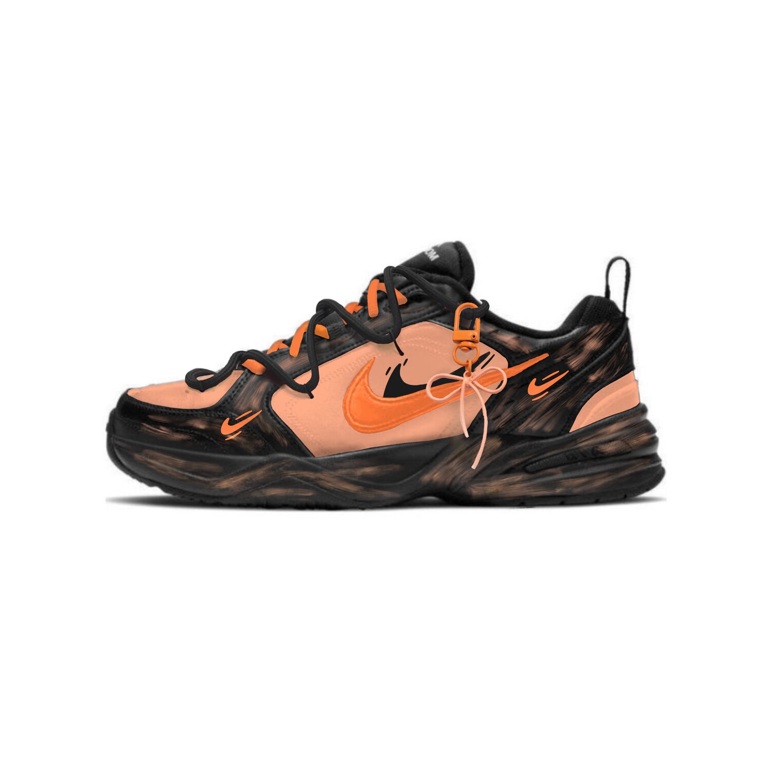 

Кроссовки Air Monarch 4 Chunky унисекс с низким верхом, черный/оранжевый Nike