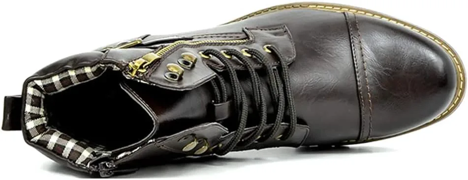 

Мужские ботинки CHUUMEE Мужские повседневные ботинки Мотоциклетные боевые ботинки на щиколотку для мужчин, коричневый