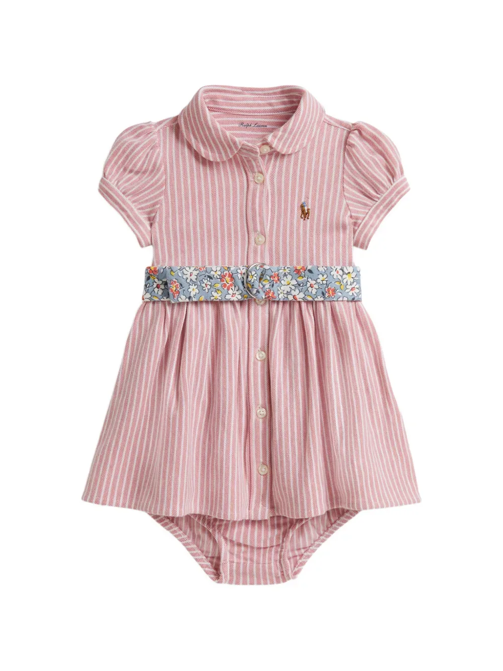 Комплект из платья и блумеров в полоску POLO RALPH LAUREN KIDS, розовый