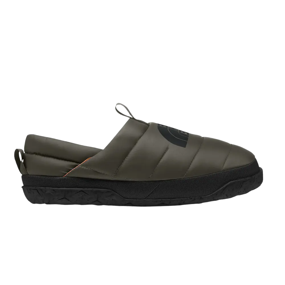 Женские ботинки The North Face Nuptse Mule из рипстопа короткие, зелено-коричневый
