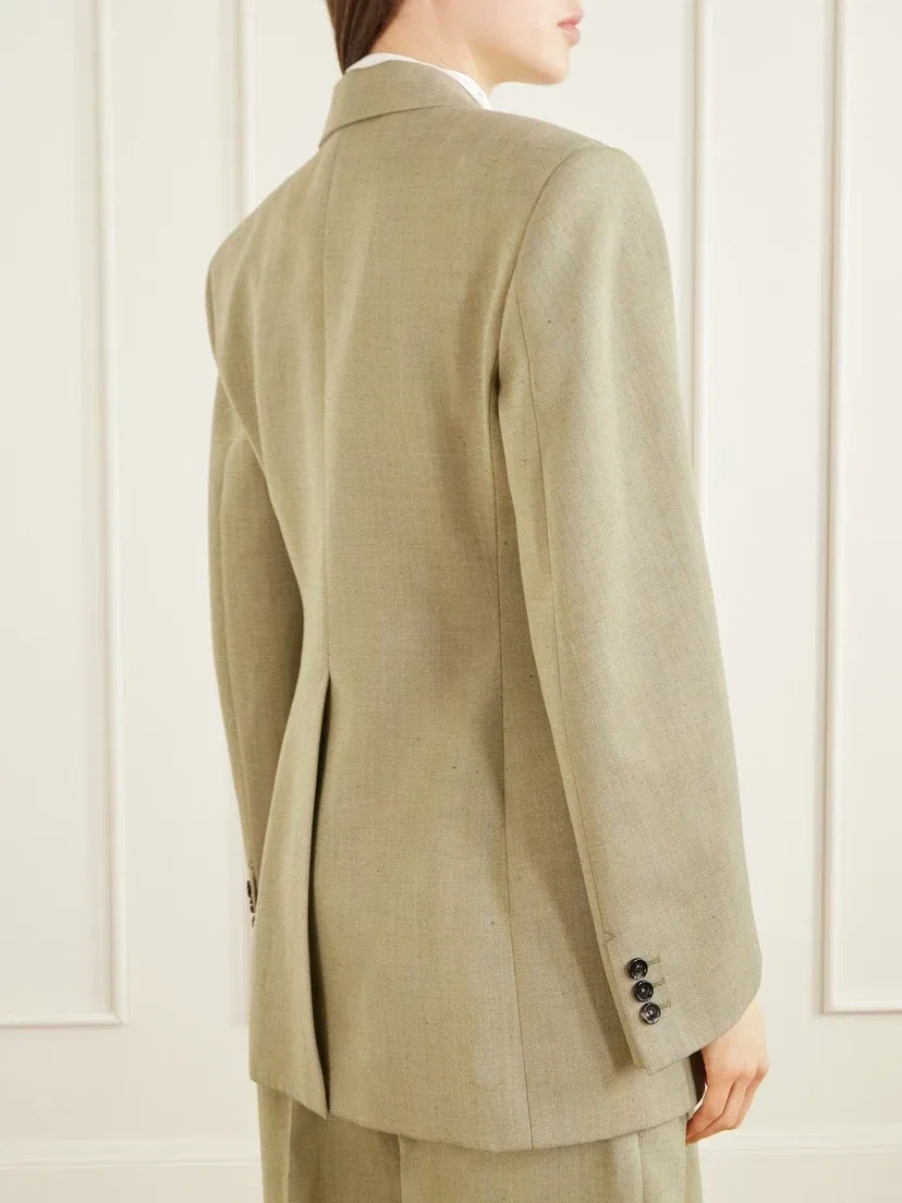 Жакет из шерстяной смеси с отделкой BOTTEGA VENETA, бирюзовый — фото 2