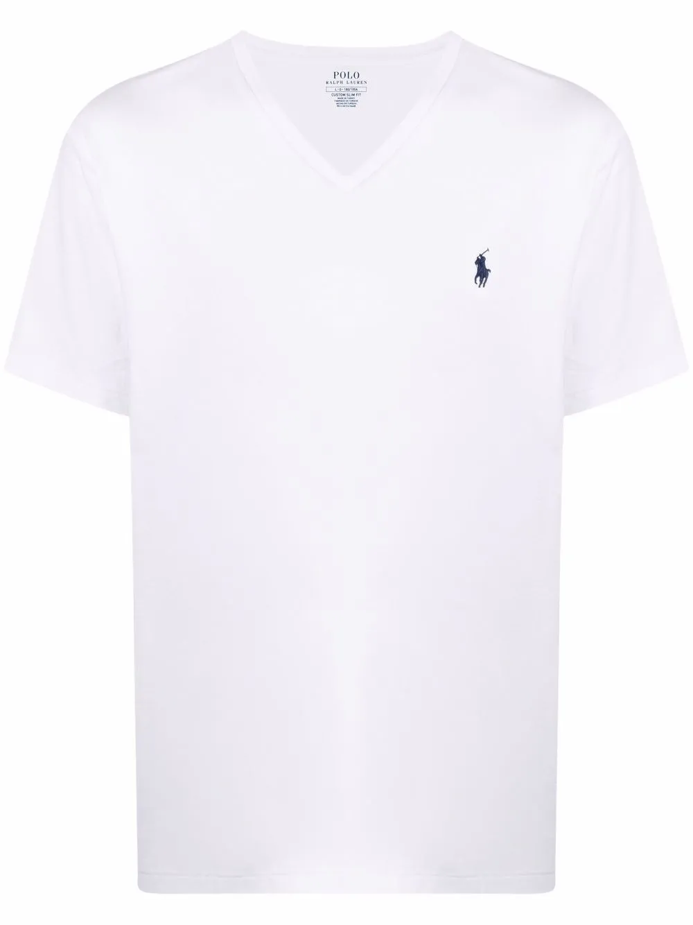 

Футболка с вышитым логотипом и V-образным вырезом POLO RALPH LAUREN, белый