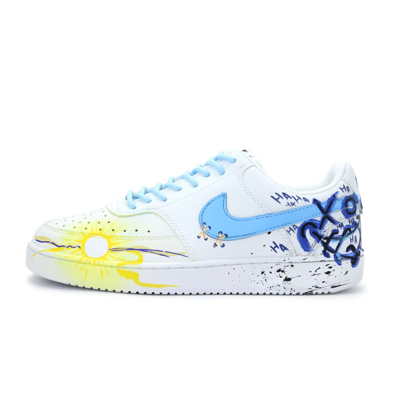 

Nike Кроссовки для скейтбординга Court Vision 1 Low Top, мужские, синие, белые, желтые