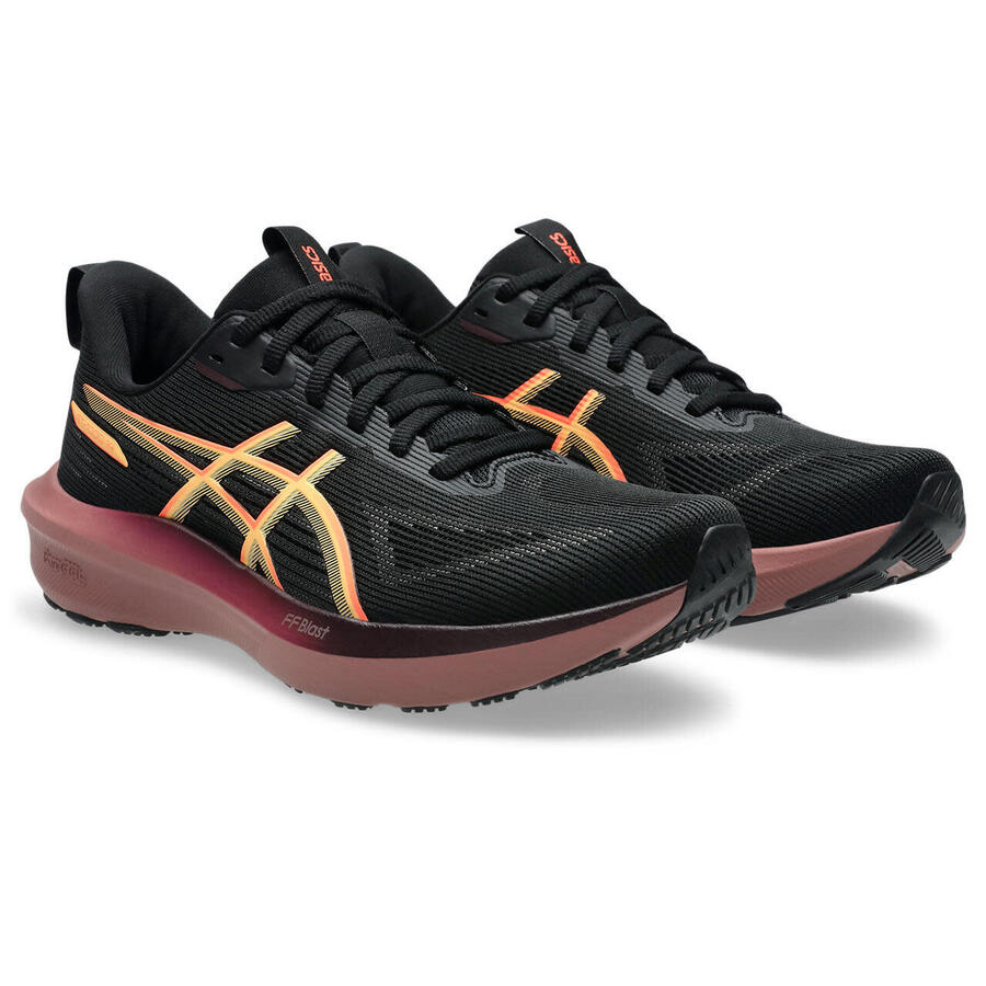 Кроссовки для бега по шоссе женские ASICS GT-1000 14 W - чёрный/коралловый — фото 2