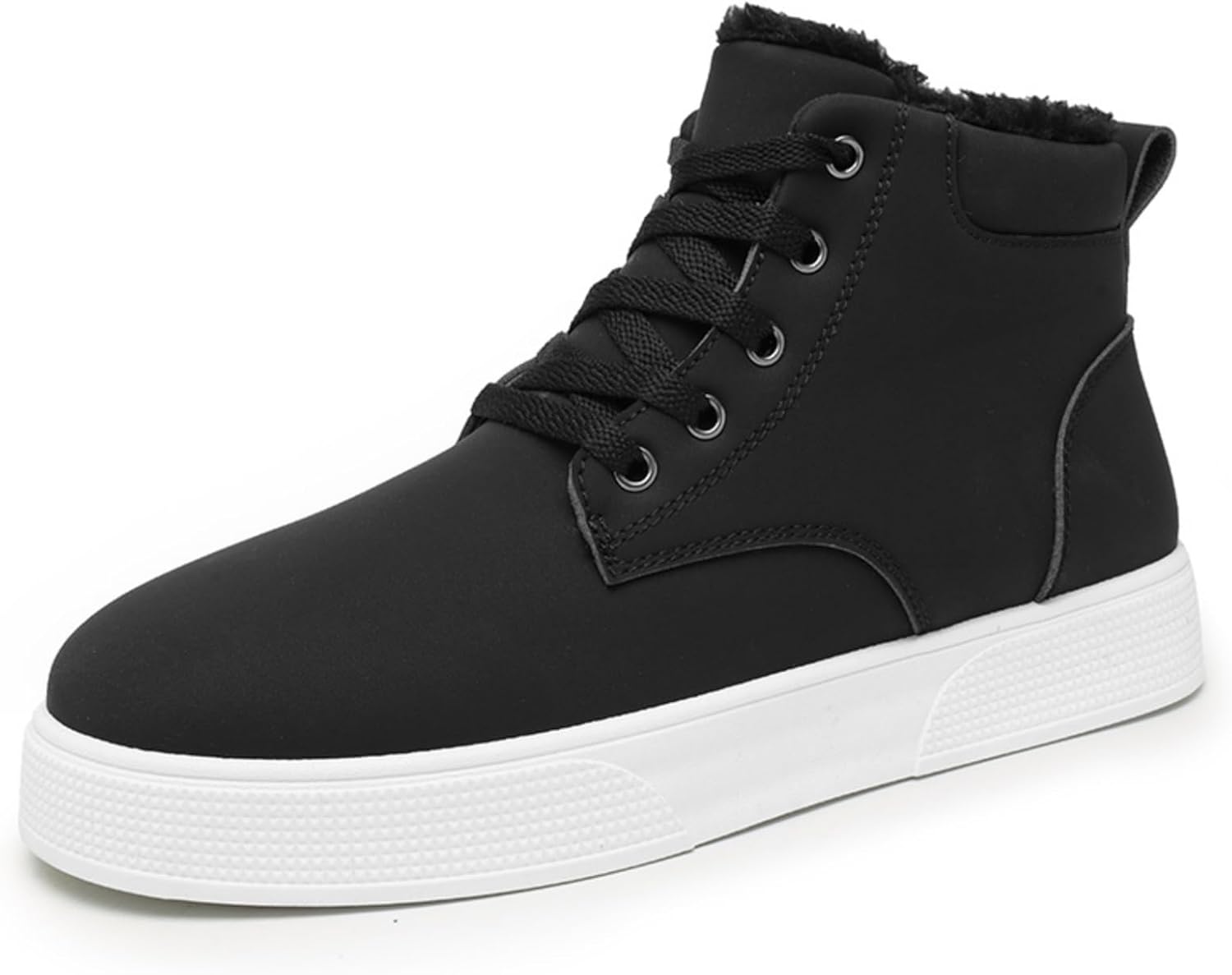 

Мужские зимние ботинки Kelibasi с искусственным мехом, противоскользящие повседневные ботинки на зиму, Верх из кожи, замшевые ботинки с толстой резиновой подошвой, черный