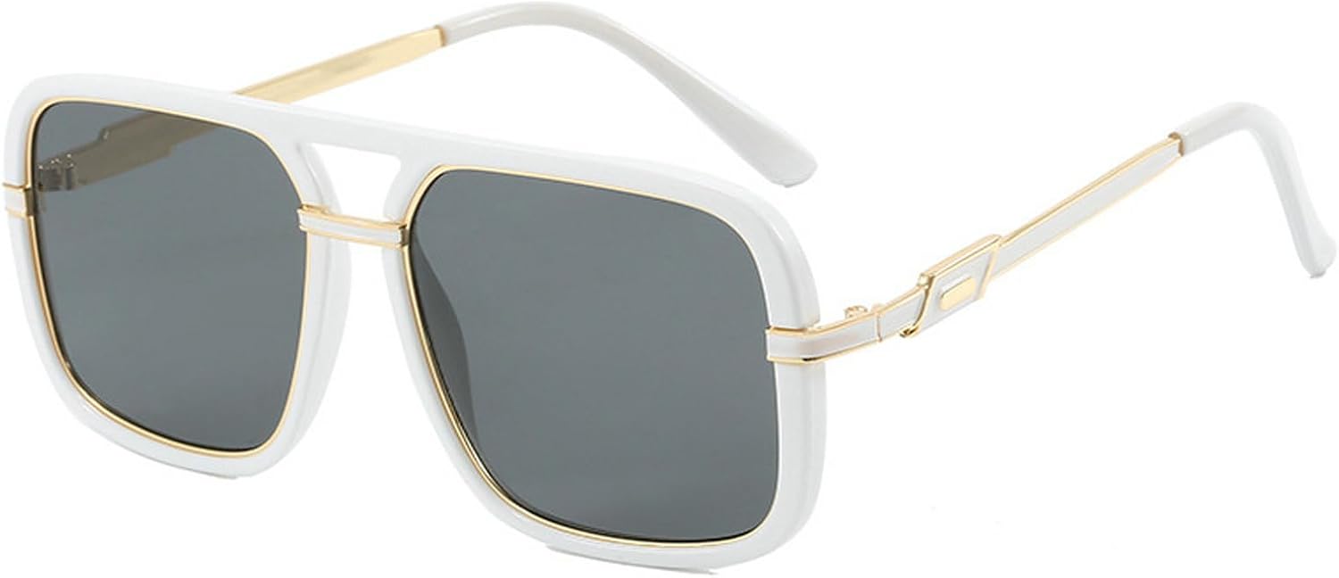 

Ретро-солнцезащитные очки с двойной перемычкой квадратной формы для мужчин, защита от УФ-излучения UV400, модные градиентные солнцезащитные очки для женщин, очки-пилот, металлический корпус mincl, C3