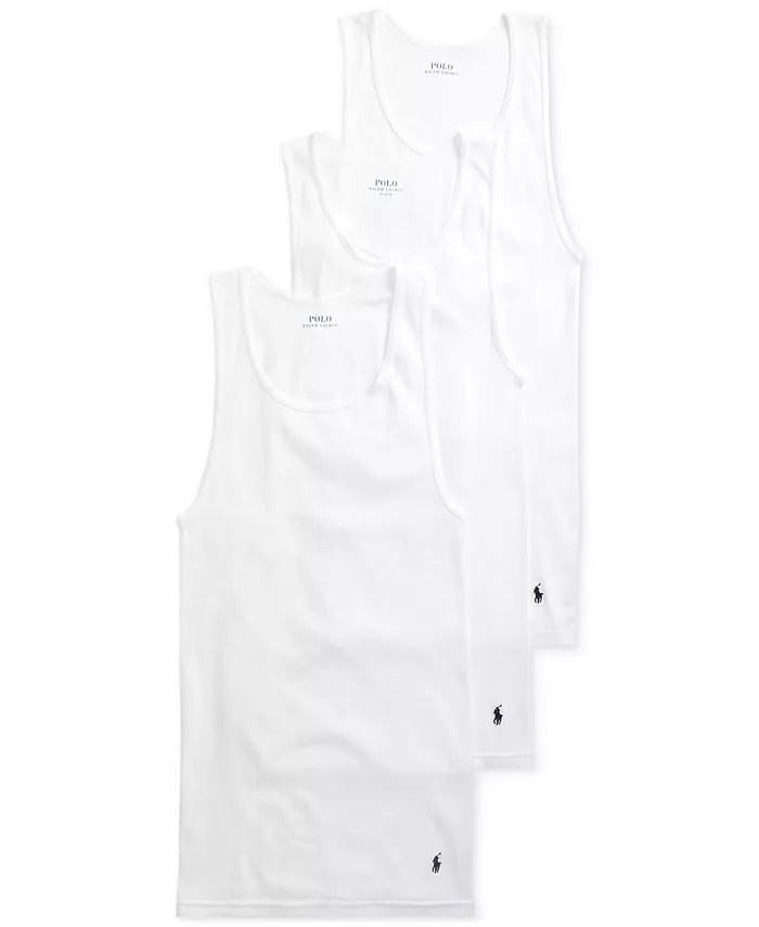 

Мужские майки классического кроя, 3 шт Polo Ralph Lauren, белый
