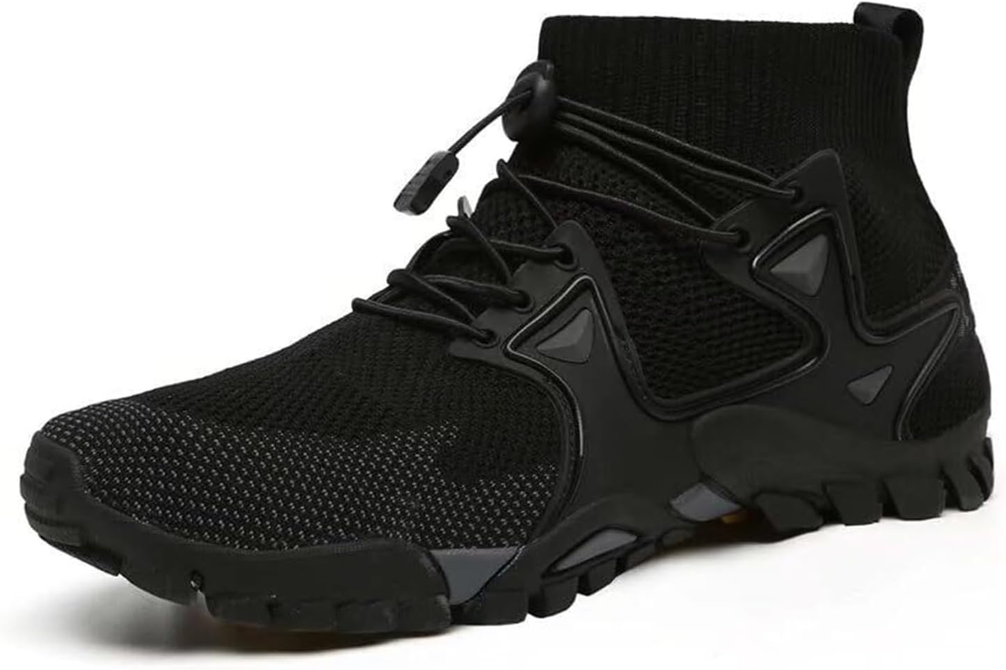 

Мужские походные кроссовки на открытом воздухе, дышащие лоферы, удобные повседневные туфли с круглым носком, без шнурков, для ходьбы Generic, черный