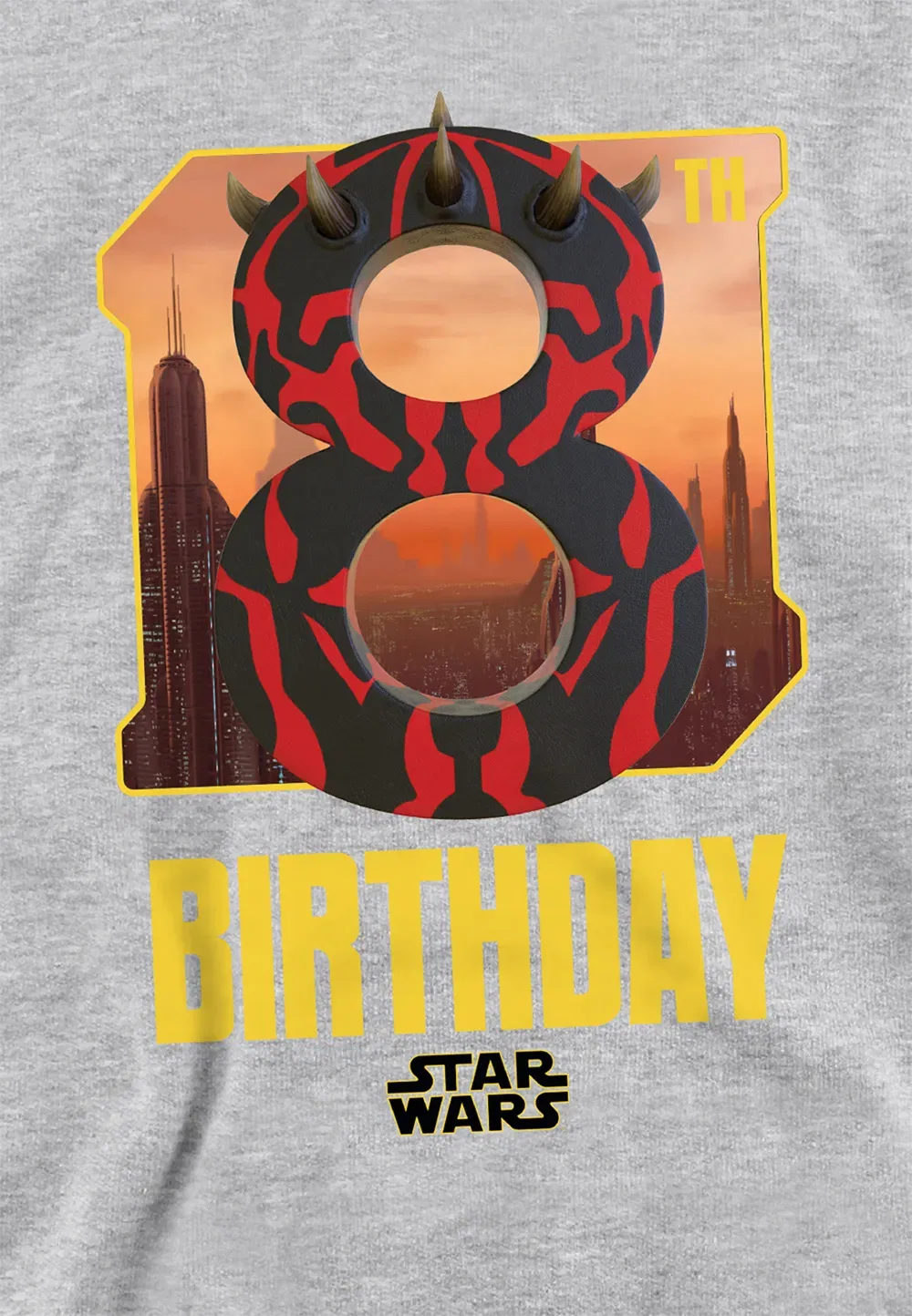 Детский худи с принтом Darth Maul Disney, серый — фото 2