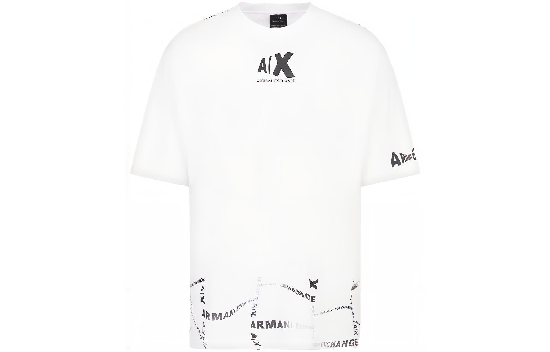 

ARMANI EXCHANGE Футболка мужская AE Letter Print Crew Neck с коротким рукавом White, Белый, ARMANI EXCHANGE Футболка мужская AE Letter Print Crew Neck с коротким рукавом White