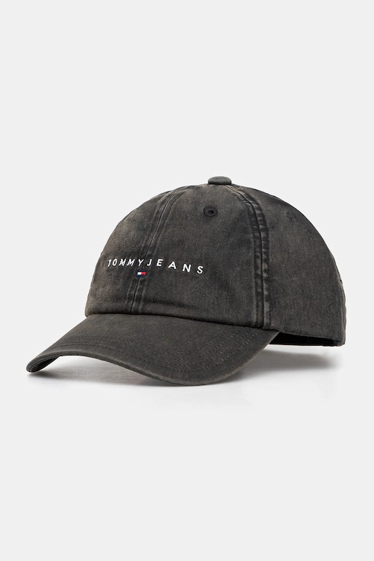 

Хлопковая кепка с козырьком Tommy Jeans, черный