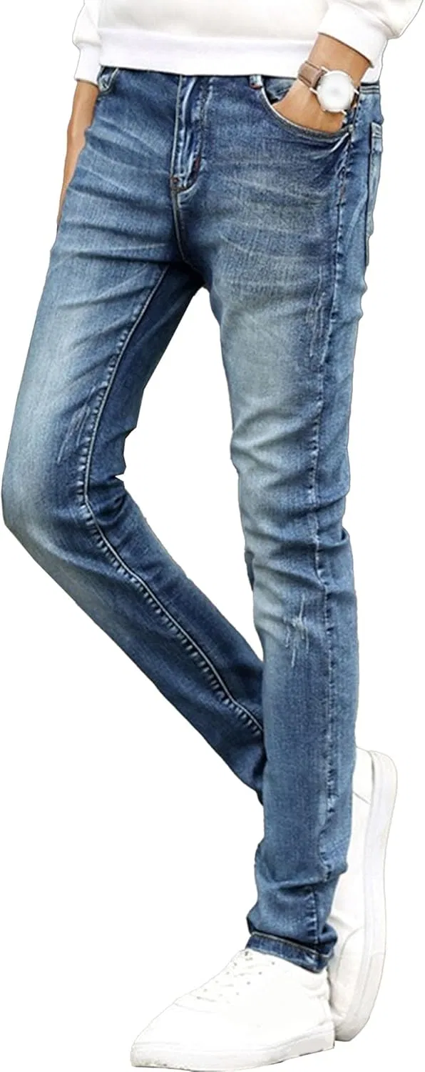 Джинсы скинни, легкие, Slim Fit, Wathet