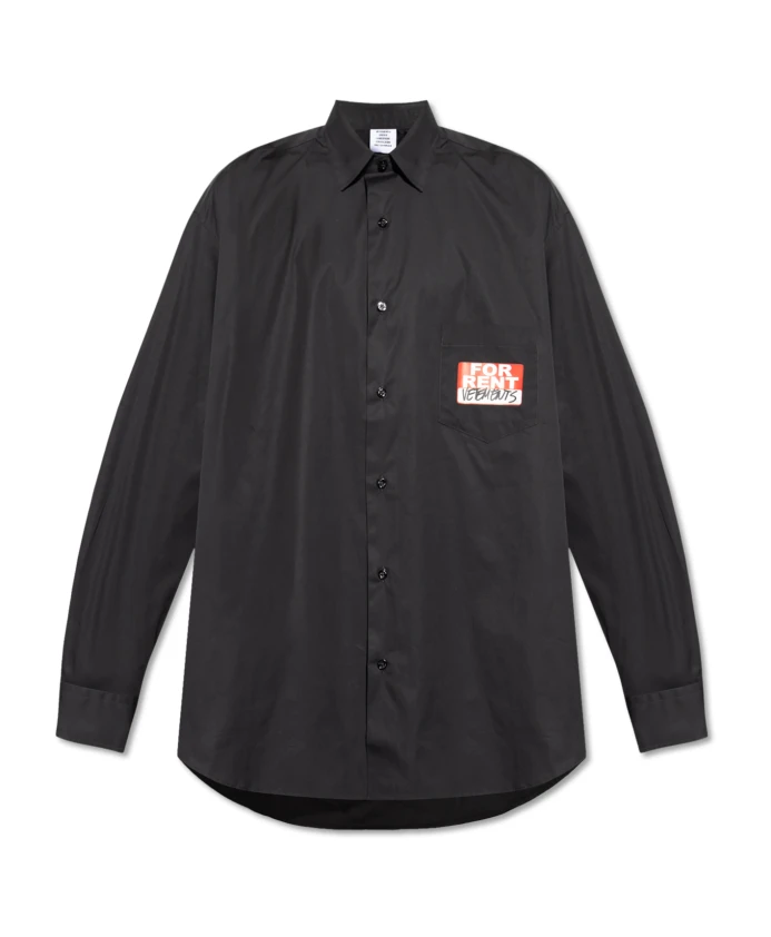 

Рубашка с логотипом Vetements, черный
