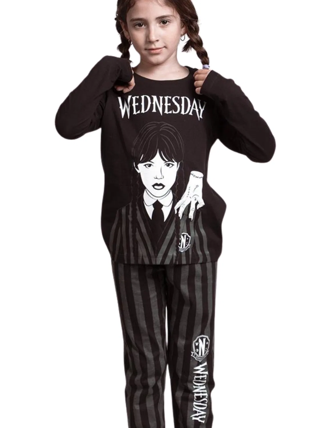 Пижама Cerdá Wednesday Pyjama Set Kids, темно-серый — фото 3
