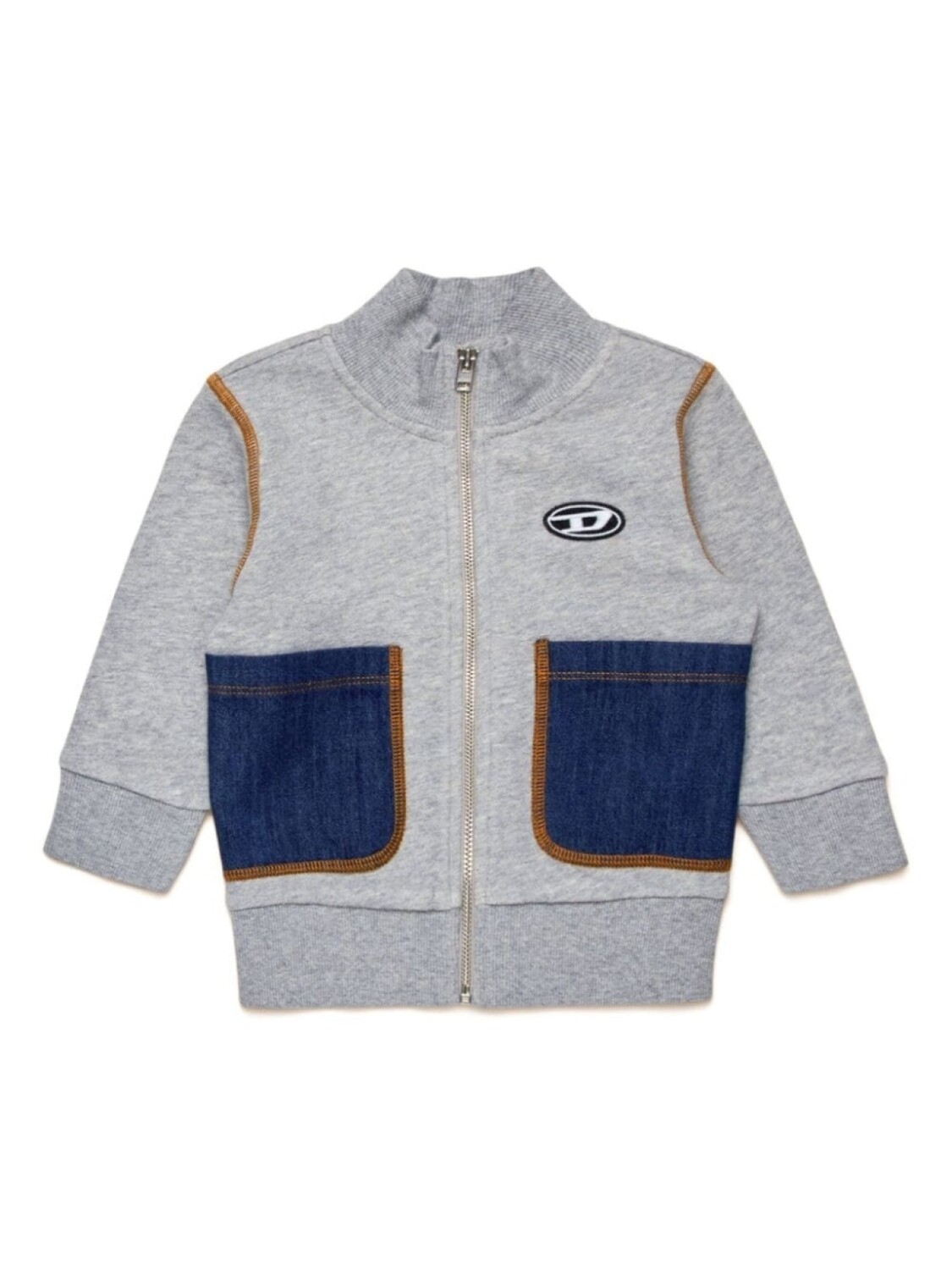 

Diesel Kids куртка со вставками из денима, серый
