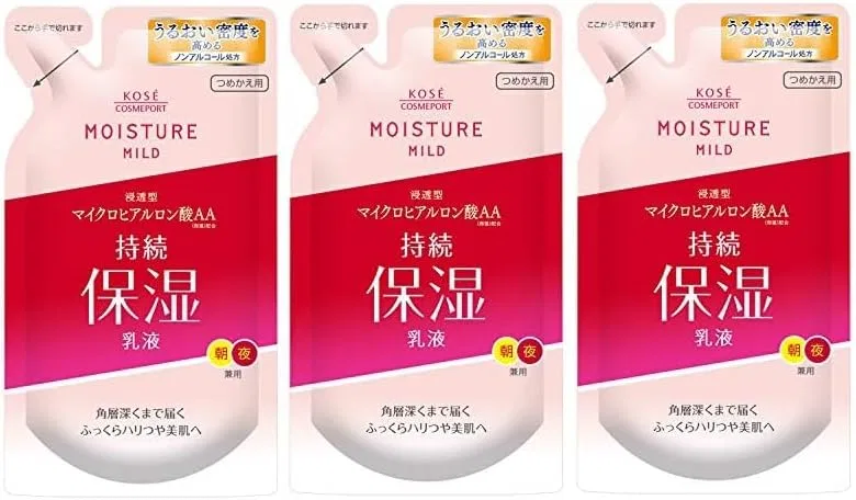 Набор для ухода за кожей KOSE Moist Mild Milky Lotion b Refill 140 мл × 3