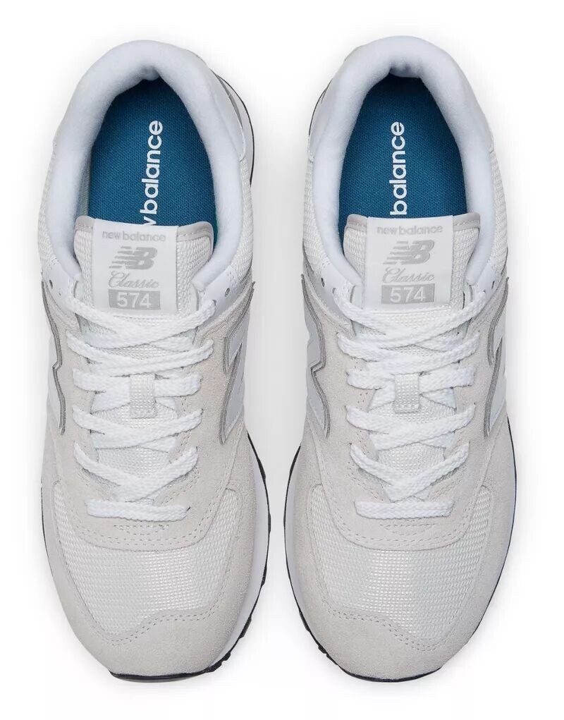 Кроссовки New Balance 574 кремово-белого и серого цветов — фото 2