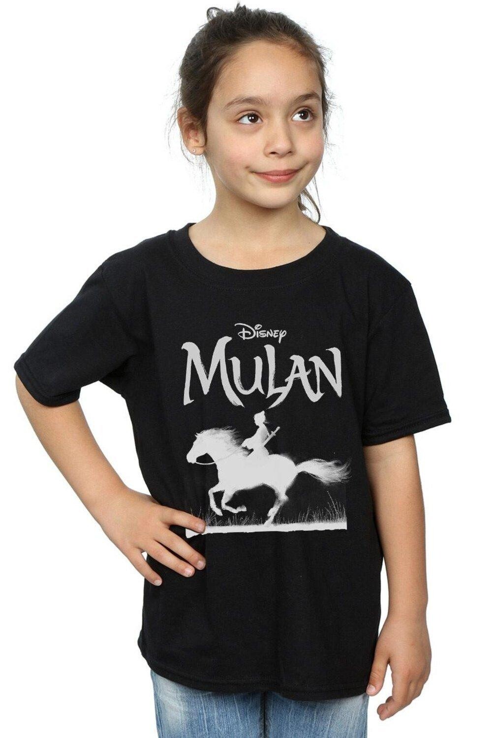 

Хлопковая футболка Mulan Movie Mono Horse Disney, черный