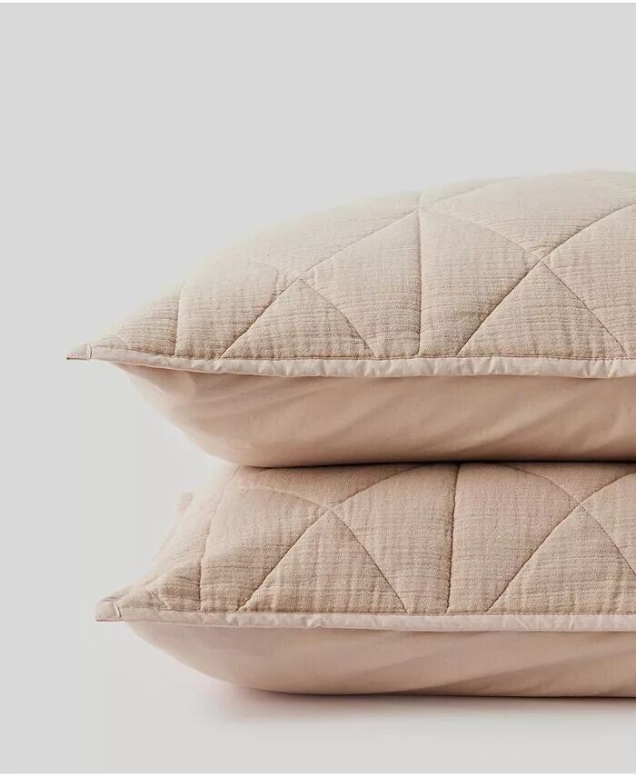 

Набор из 2 шт. Cotton Diamond Sham — стандартный Pact, бежевый