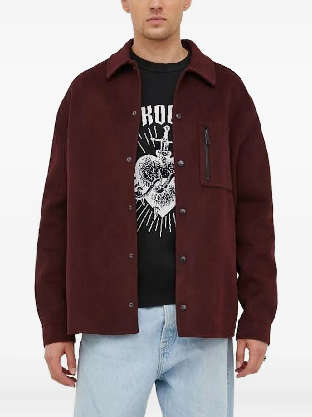 

Свитер с узором The Kooples, черный