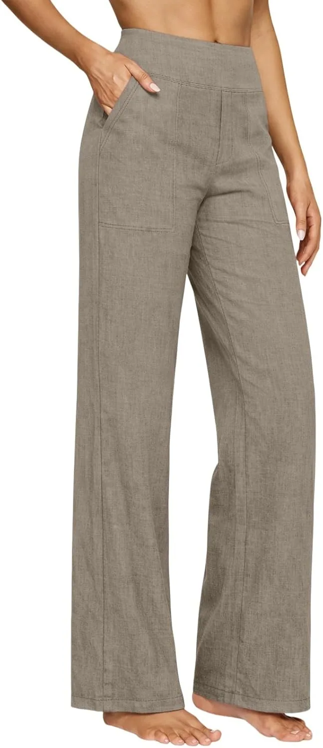 

Женские летние брюки Casual Cotton Linen, свободные, прямые, высокие
