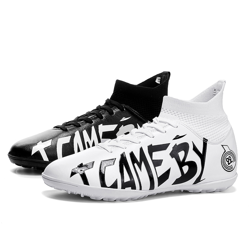 

Kuding Антискользящие и износостойкие футбольные бутсы унисекс - разноцветное покрытие [черный+белый], цвет Mismatched Turf[Black+White]