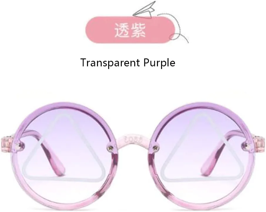 

Детские солнцезащитные очки с круглыми линзами, треугольные солнцезащитные очки Ocean Piece, мужские и женские детские очки (прозрачно-фиолетовые) Weloveushop, Purple