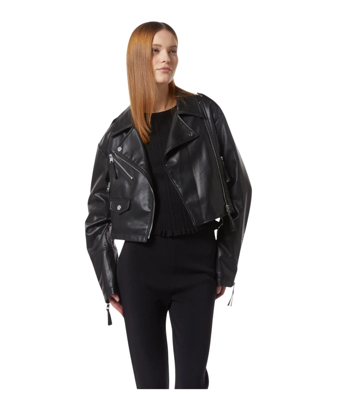 

Байкерская куртка из искусственной кожи Silvian Heach, черный