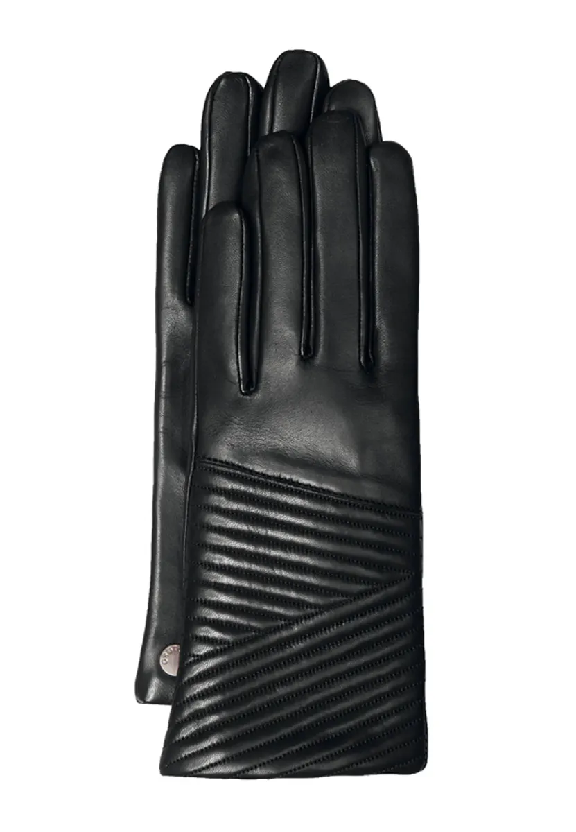 

Кожаные перчатки GRETCHEN "Quilted Gloves Two" с модными стегаными деталями, черный