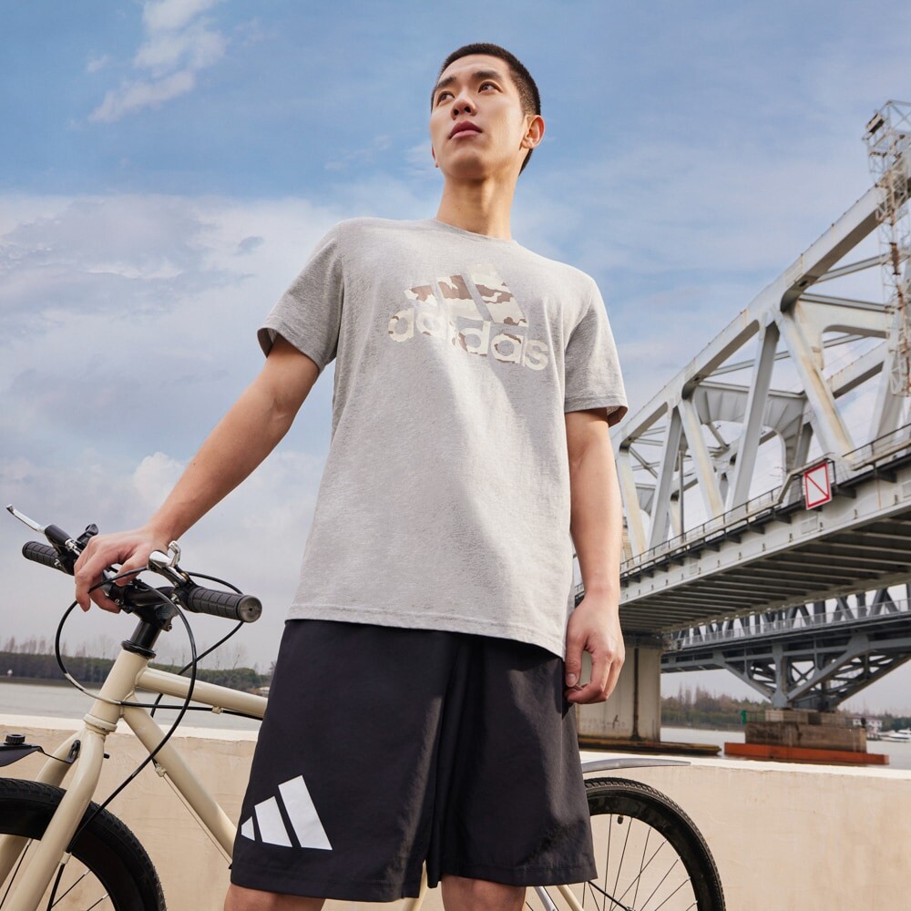 Футболка мужская, средний, серый, меланжевый Adidas, серый — фото 4