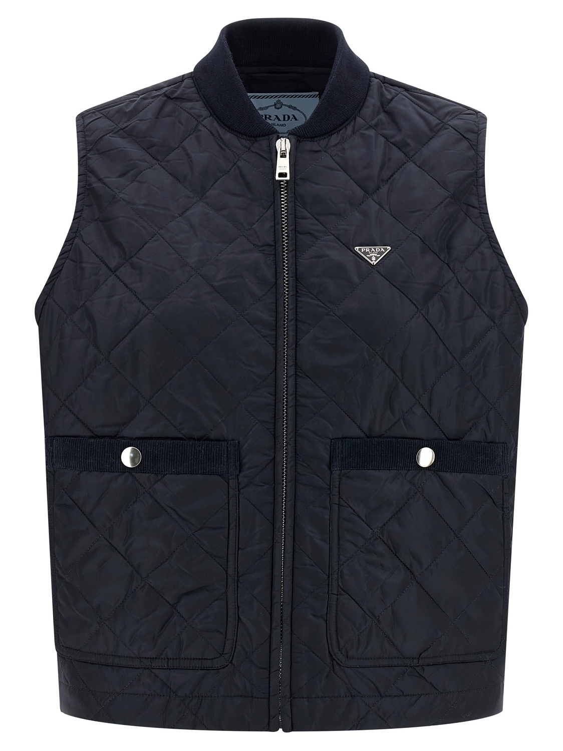 

Жилет из переработанного нейлона Prada, синий