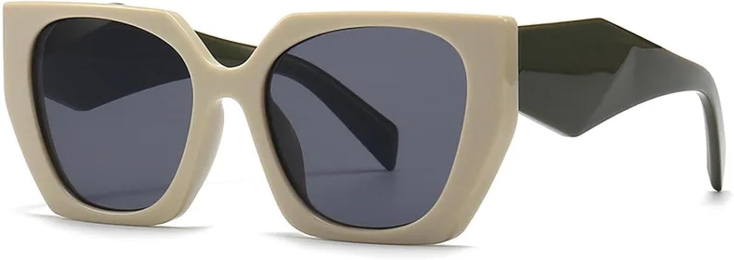 

Ретро-солнцезащитные очки большого размера для женщин и мужчин, роскошные модные солнцезащитные очки, трендовые женские очки с защитой от УФ-излучения UV400 TVTBBVV, Beige Grey