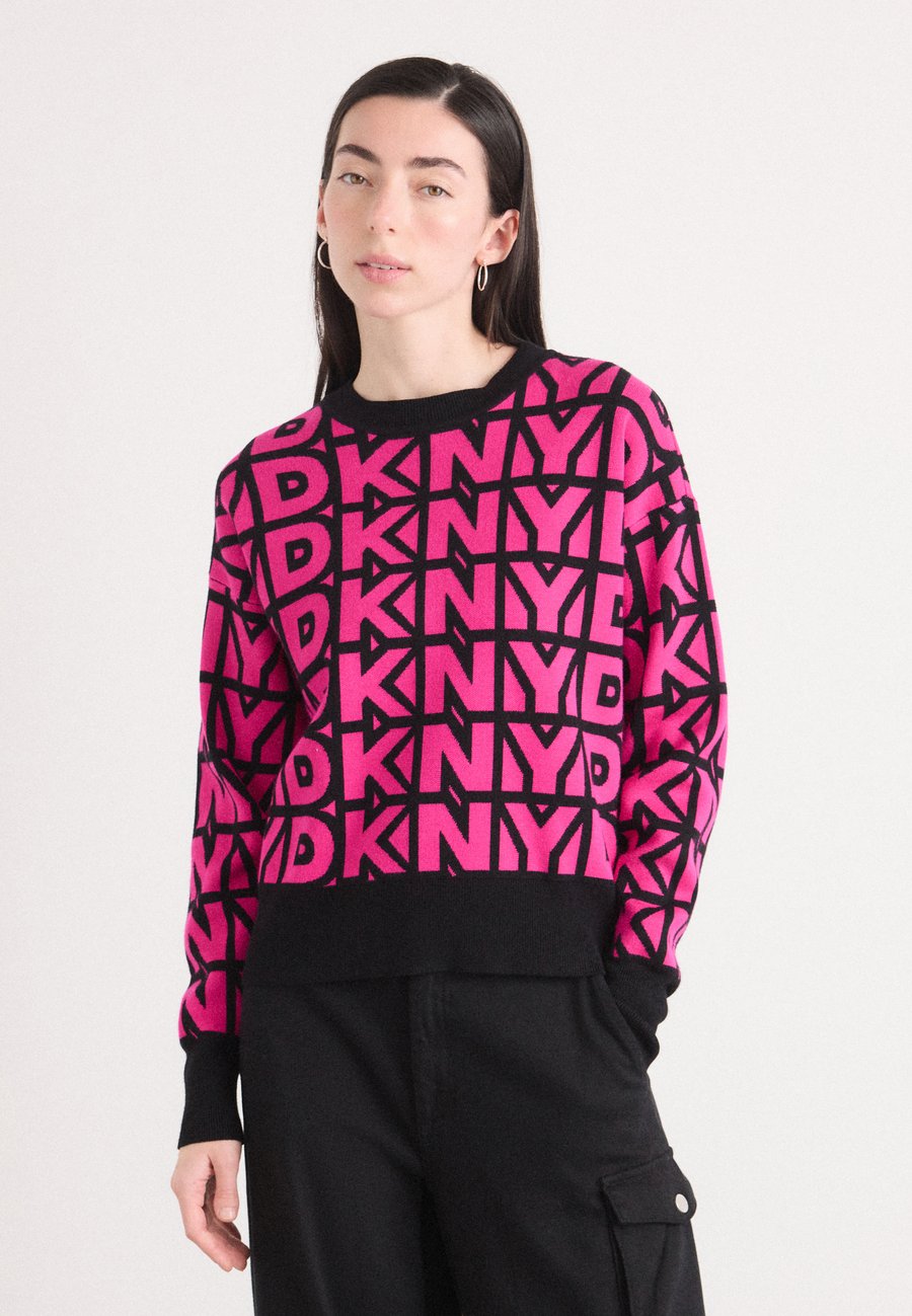 

Джемпер DKNY REPEAT LOGO SWEATER, Black/Fuchsia/Pink
