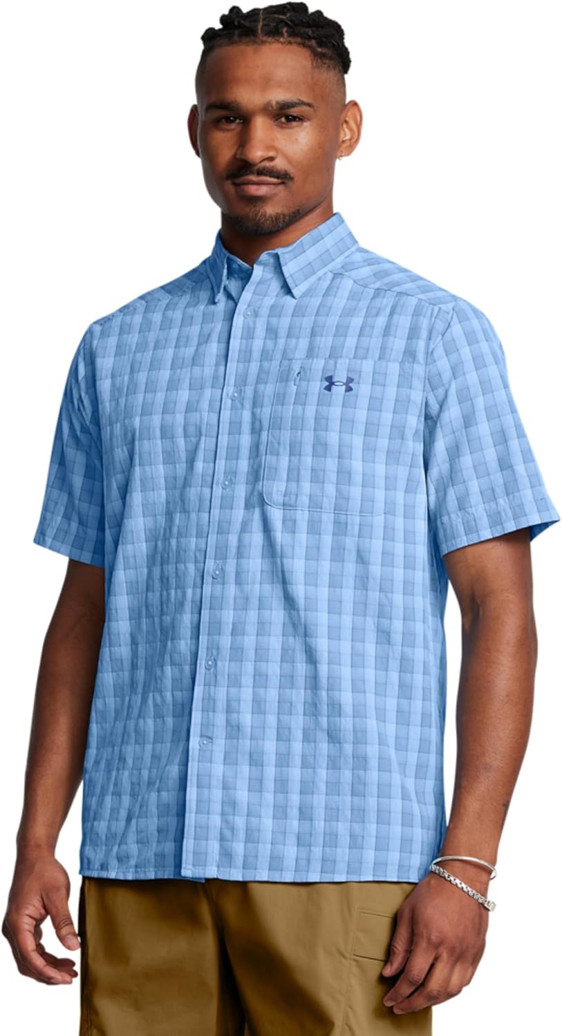 

Мужская клетчатая футболка Drift Tide 2.0 от Under Armour с коротким рукавом, (467) Horizon Blue/Tech Blue, Синий, Мужская клетчатая футболка Drift Tide 2.0 от Under Armour с коротким рукавом, (467) Horizon Blue/Tech Blue