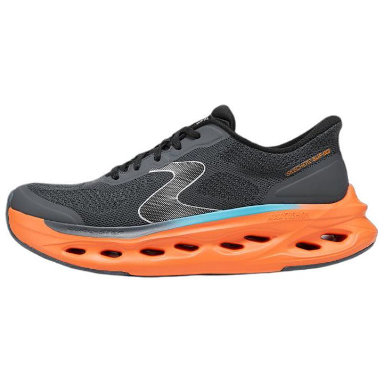 

Skechers Мужские кроссовки для бега с низким верхом, противоскользящие, износостойкие, черные, оранжевые