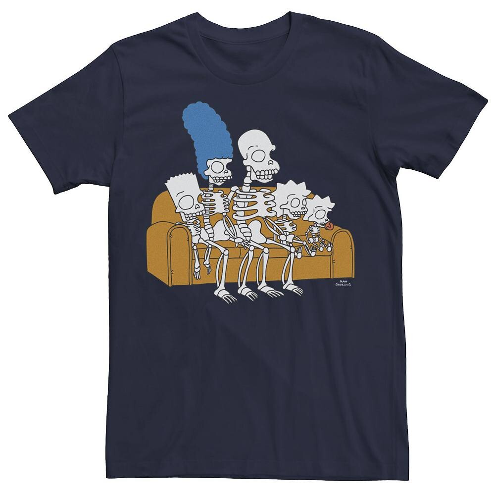 

Мужская футболка The Simpsons Family Skeletons Couch Gag Tee Licensed Character, темно-синий